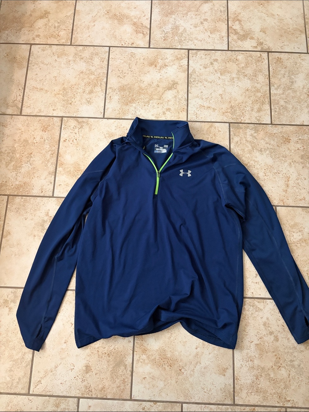 Under Armour Navy Performance Quarter-Zip with Lime Accent